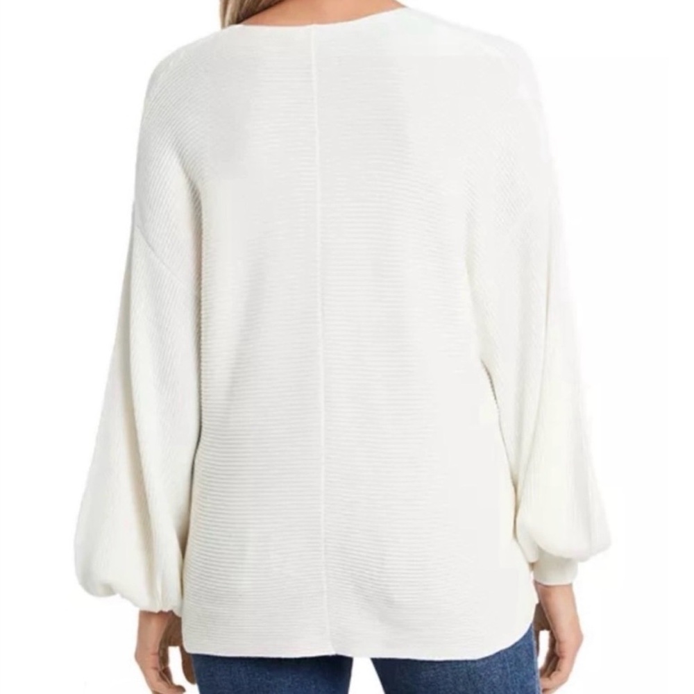 NEW 1. STATE Balloon Sleeve Ribbed Sweater in Antique White XL NWT - Picture 8 of 11